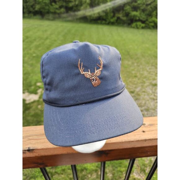 Vintage Andrew Thompson Whitetail Buck Embroidered Hat Strapback 90s Animal - Picture 1 of 7